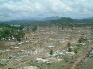 Photo of devastation from 2005 Joint Project between Intelsat, BCom and iDirect for the supply, installation and operation of 10 VSAT terminals for UNHCR refugee camps in Indonesia a few weeks after the Tsunami